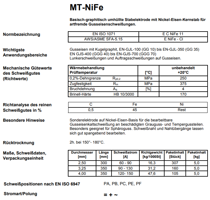 NiFe Elektrode 3,25 x 350mm